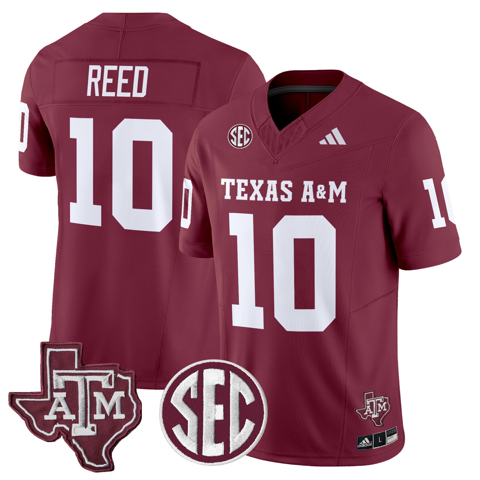 Men Texas A&M Aggies #10 Reed Red 2024 Vapor Limited NCAA Jersey style 1->ncaa teams->NCAA Jersey